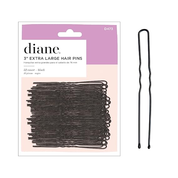 Diane 3" Hair Pins, Black, 32/card