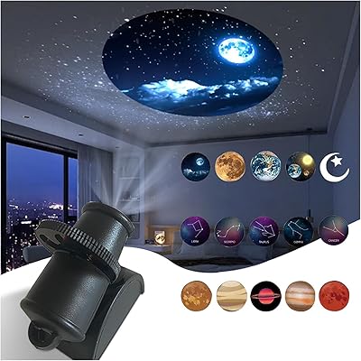 Mini Star Projector Lamp - Bedside Table Galaxy Projector, LED Starry Sky Projection Lamp, USB Charging Night Light, Creative Atmosphere Light for Bedroom Kids Parties Gaming Room 2PCS
