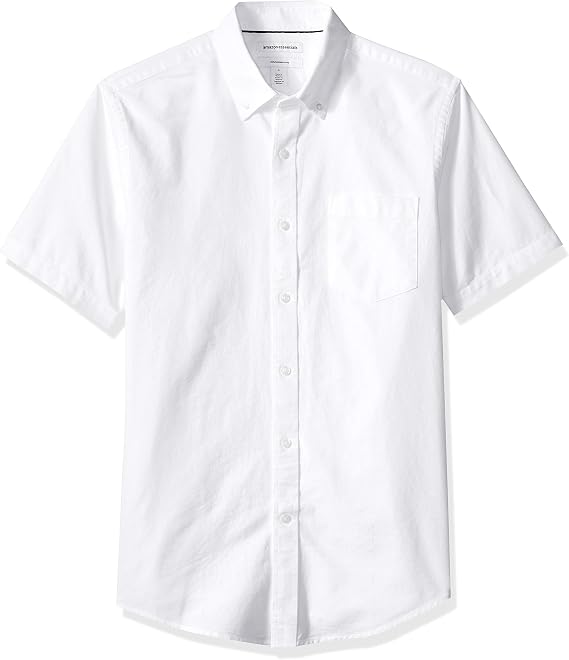 Amazon Essentials Men's Slim-Fit Short-Sleeve Pocket Oxford Shirt