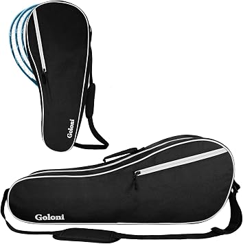 Goloni Tennis Bag for 3-4 Rackets, Water-Resistant Racket Bag with Padded Protection for Men Women Adults