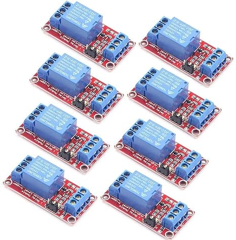 8PCS 5v Relay Module 1 Channel Relay Board for Raspberry Pi with Opto-Isolated High or Low Level Trigger 5v 1 Channel Switch for Arduino