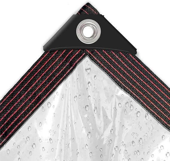 Clear Tarp Waterproof Small 4x6ft for Garden, Plastic Tarp with Grommets