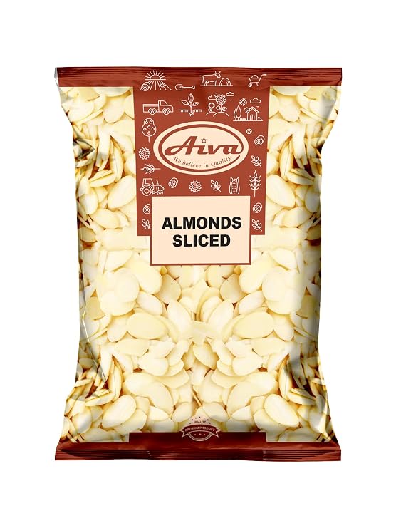 Aiva Blanched Almonds Sliced | Sliced Almonds | Raw Sliced Almond - (5 LB Bulk Bag) Premium Sliced Almonds for Baking, Cooking, and Toppings