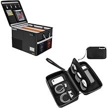 5200F Fireproof Document Box with Lock Fireproof Electronics Organizer Travel Case