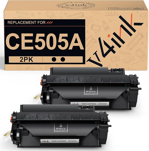 v4ink CE505A Toner Compatible for HP 05A Toner Cartridge Black 2-Pack