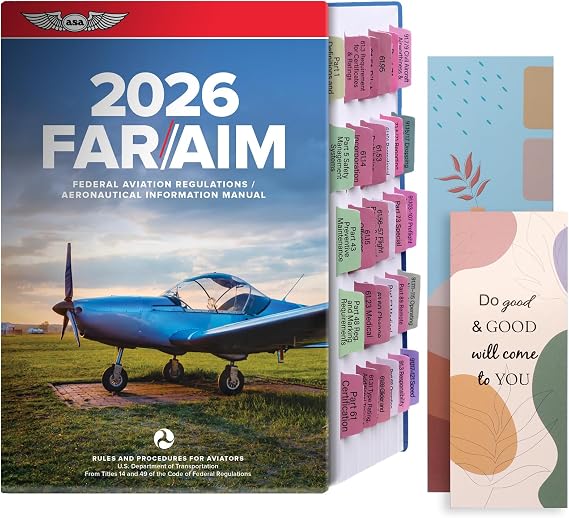 100 Pcs 2026 FAR AIM Index Tabs for Private Pilot(with No Book) - Color-Coded & Laminated Tabs, Includes 18 Blank Tabs, Alignment Guide & Bookmark, Tear-Resistant and Waterproof