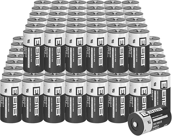 EEMB ER34615 3.6V 19000mAh D Cell Lithium Battery (100-Pack) Non-Rechargeable