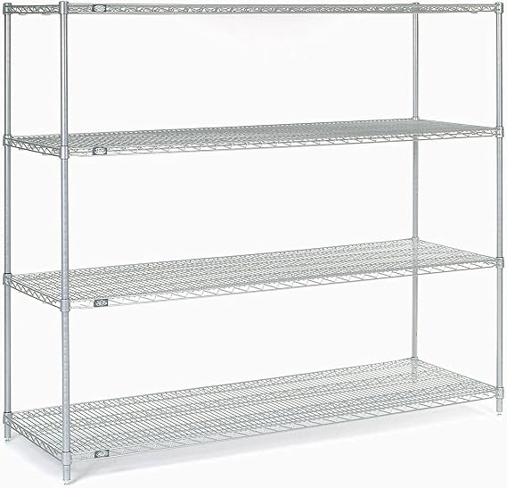 Nexel Wire Shelving, Poly-Z-Brite, 54" W x 21" D x 63" H