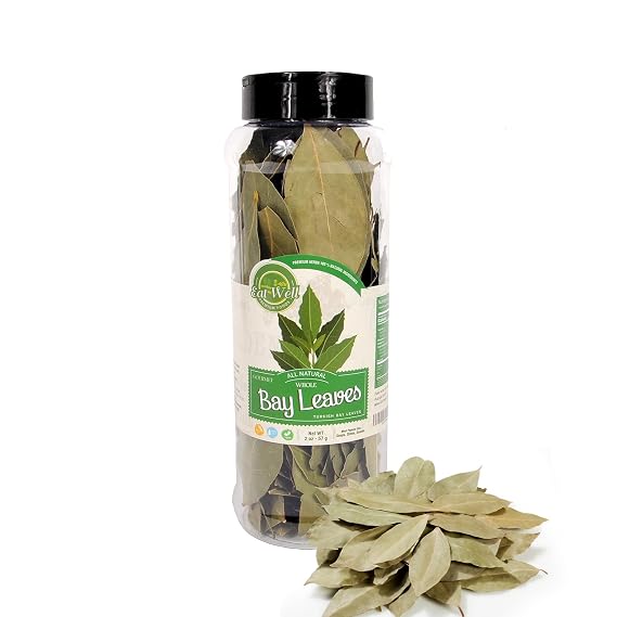 Eat Well Dried Bay Leaves 2 oz, Premium Turkish Whole Dried Laurel Tree Leaves, 100% Natural Bay Leaves Dried from the Bay Leaf Plant, Edible Cooks' Ingredients for Stewing and Bay Leaf Tea