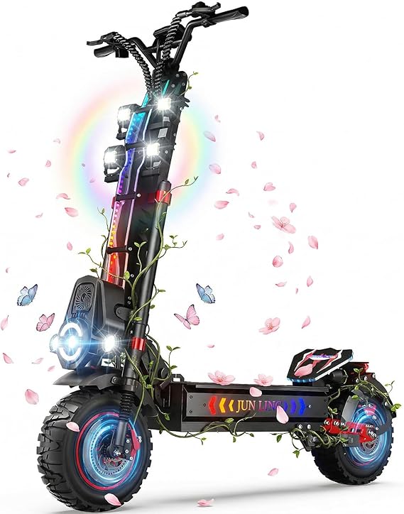 Electric Scooter for Adults, 10000W Peak Dual Motor Off-Road E-Scooter 50+ MPH 75 Miles Range 60V 40Ah 13" Tires Hydraulic Brakes Foldable