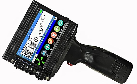 CHIKYTECH Portable upgrading Handheld Inkjet Printer ZK-1690 with 4.3 Inch Touch Screen Quick-Drying Handheld Inkjet Printer (Support 22 Languages)