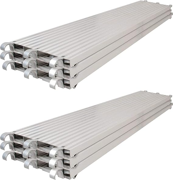 Metaltech Saferstack 7ft. x 19in. All-Aluminum Scaffolding Platform Deck Plank - 6-Pack, Model Number M-MPA719