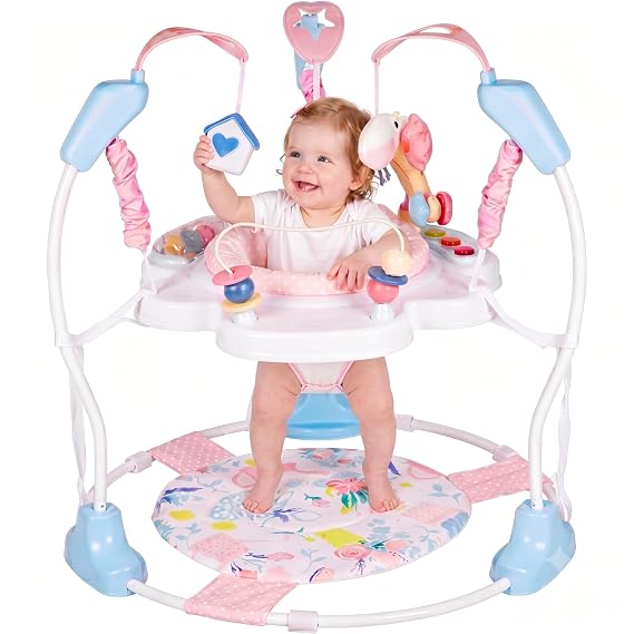 Baby Activity Center, 3-in-1 Baby Jumper, Infant Activity Center with 360 Rotating Seat, Music, Lights, 3 Adjustable Heights, Infant Activity Jumper for 6+ Months JP2402