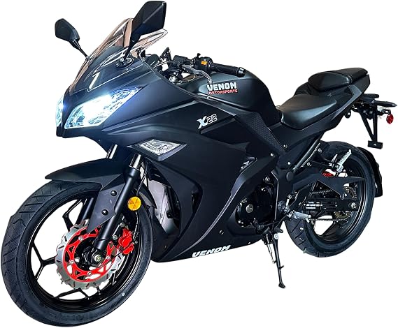 125cc Ninja Venom X22 Motorcycle 4-speed, 4-stroke, Full-size 17" Wheels Beginner Bike, Two Seater With Mco Title & Bill Of Sale Matte Black