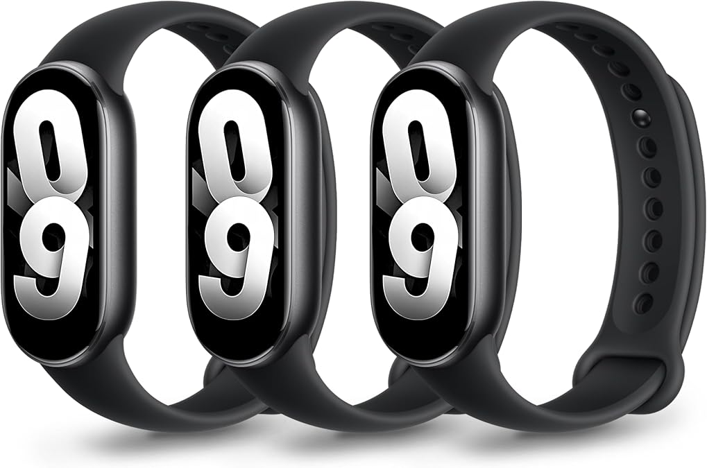 Pack of 3 - 10 Replacement Wristbands Compatible with Xiaomi Smart Band 10/9/8 Colourful Sporty Bracelets with Metal Joint Soft and Breathable Quick