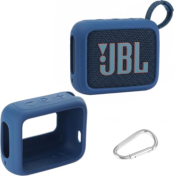 Silicone Cover Case Compatible with JBL Go 4 Ultra Portable Bluetooth Speaker (Blue)