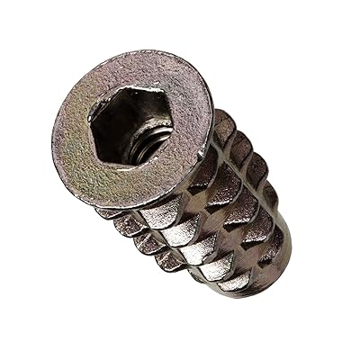 E-Z LOK Threaded Insert for Soft Wood, Zinc Hex-Flanged Thread Inserts 10-24 Internal Threads, 0.787 Length Pack of 50