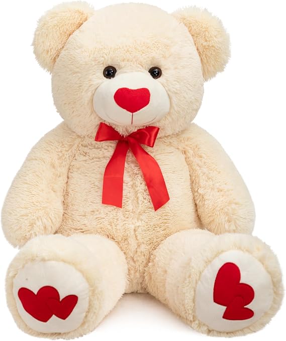 BEJOY Giant Teddy Bear 91cm Stuffed Animal Large Bear Plush with Red Heart