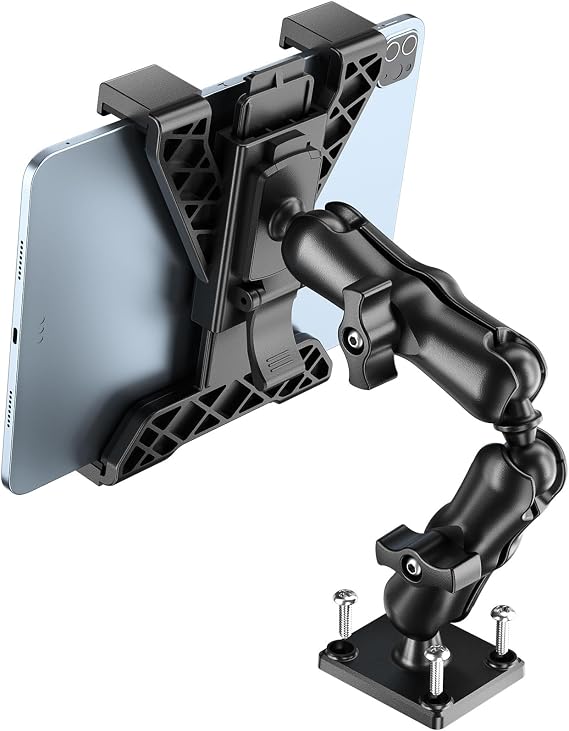 OHLPRO Tablet Holder for Truck, Heavy Duty iPad Mount for Drill Base 360Adjustable 2-Stage Arm Car Stand for All 7" - 11.5" iPad Pro,Mini,Samsung Tab,Nexus, Great for Desks,Wall, Businesses