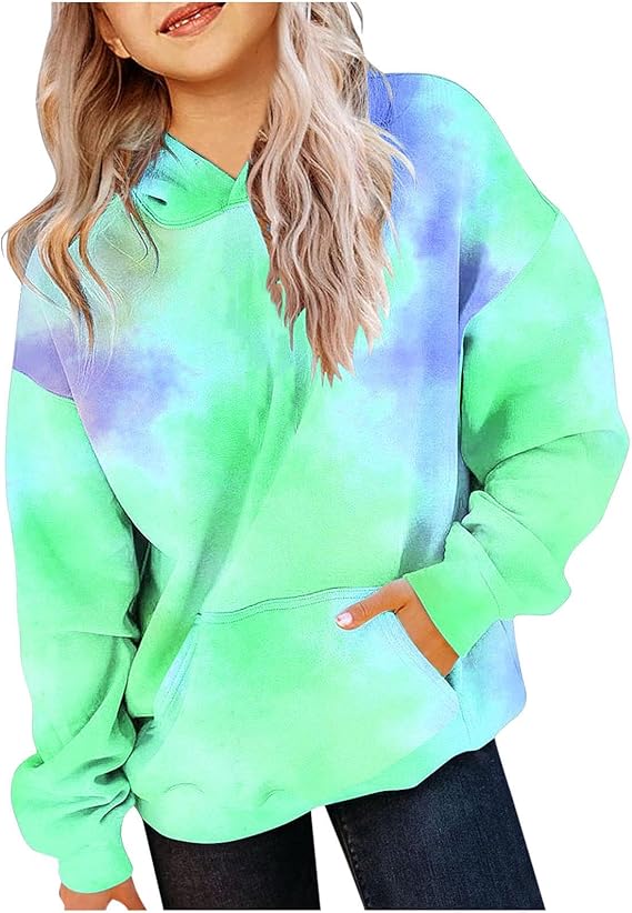 Hoodies for Girls Oversized Long Sleeve Pullover Sweatshirts Kids Cute Preppy Sweatshirt for Teen Girls 2-14 Years