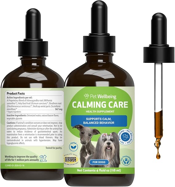Pet Wellbeing Calming Care for Dogs - Stress Support & Relaxation, 4 oz