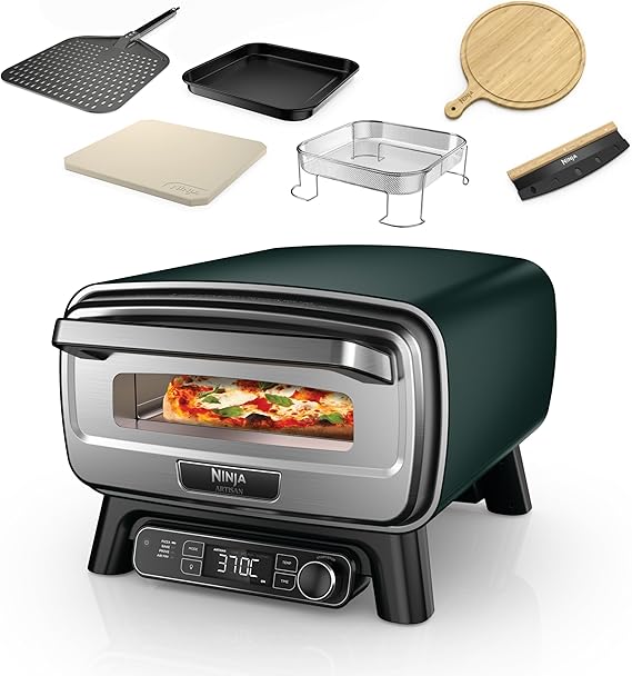 Ninja Artisan Outdoor Pizza Oven & Hot Air Fryer 4 Functions Green