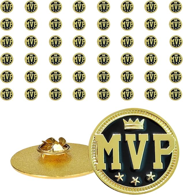 50 Pcs Goat Trophy Badge MVP Award Lapel Pins Greatest of All Time Gifts For Team Coworkers Students
