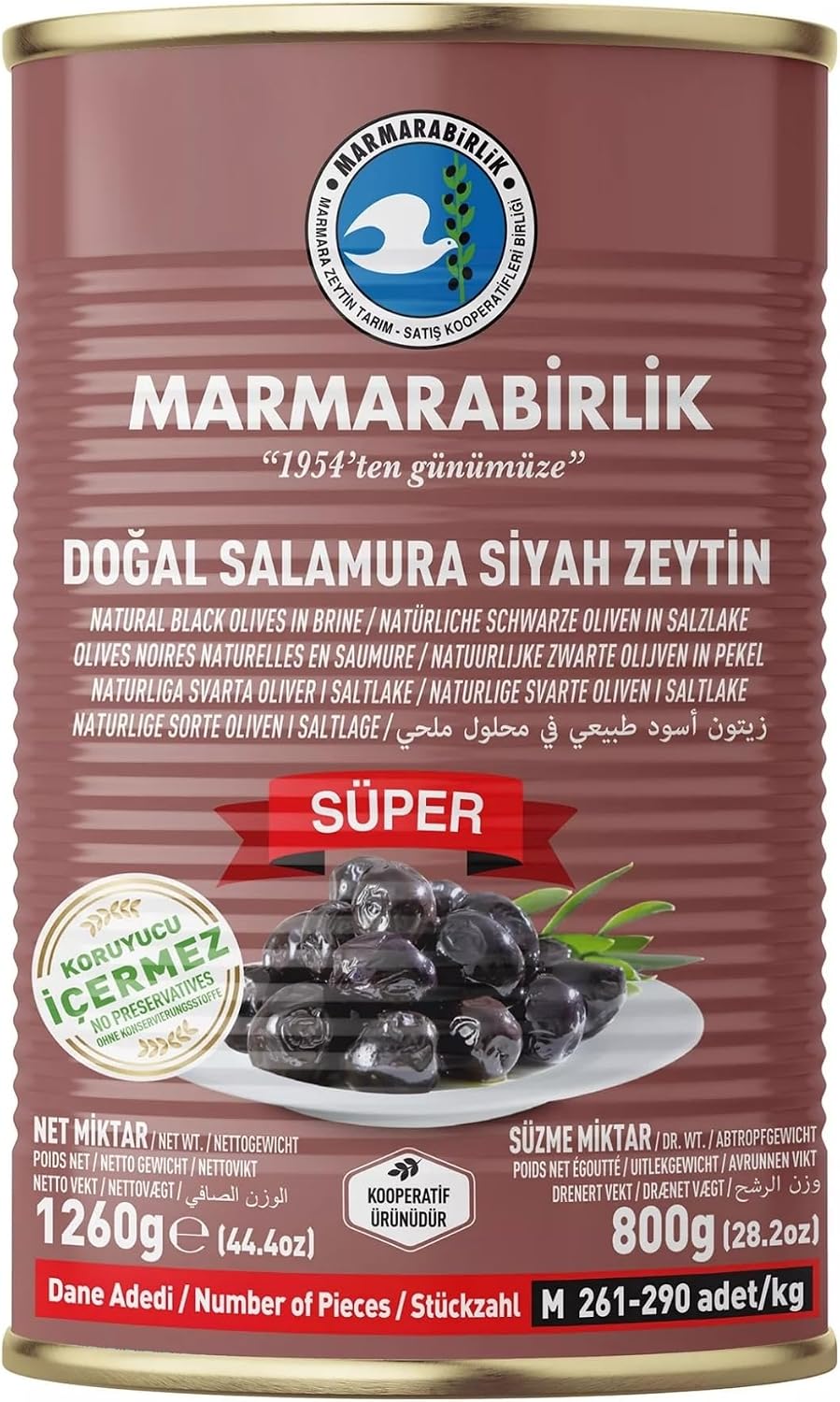 Marmarabirlik Black Olive 800 gr Tin Super M