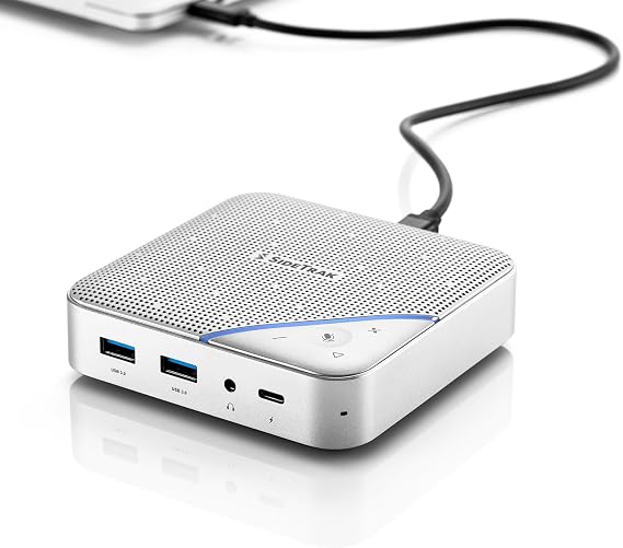SideTrak Speakerphone Hub | Portable Audio Docking Station with 360 Sound Input and Smart Noise Cancellation | Conference Speaker and Microphone | Office Speaker and Speakerphone for Laptop