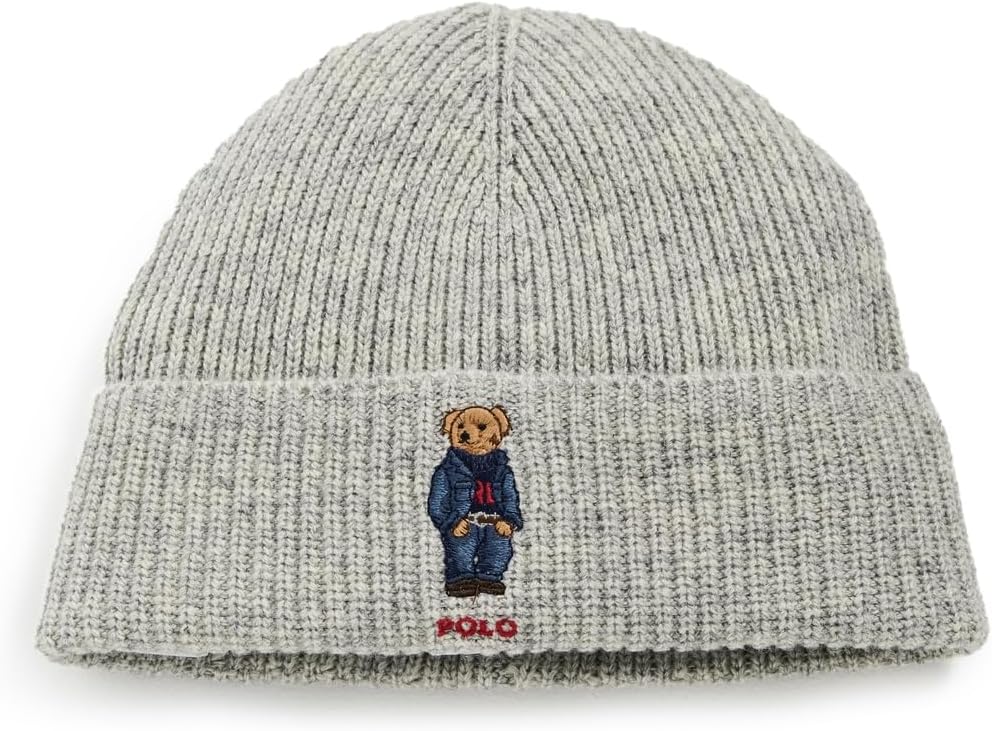 POLO RALPH LAUREN Men's Solid Denim Bear Beanie