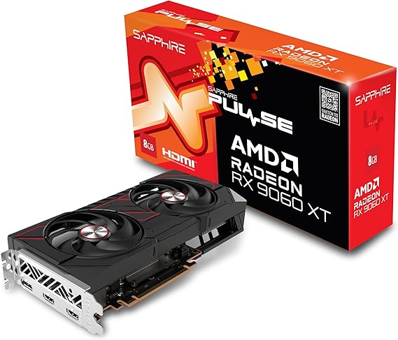 Sapphire Tarjeta Grafica Pulse Radeon RX 9060 XT 8GB GDDR6 Dual-X Cooling Gaming