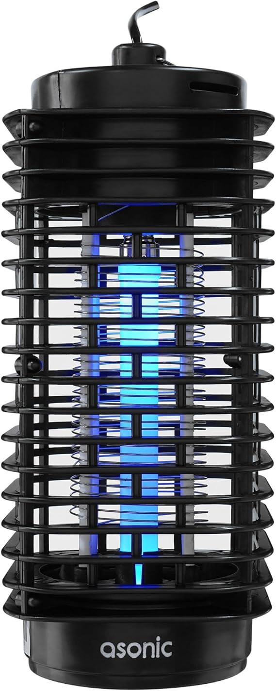 Asonic 4W Elektrikli Sinek Öldürücü - 40m² Etkili UV Lambalı Sivrisinek Kovucu, Kimyasal İçermez, Sessiz Çalışma, İç Mekan ve Balkon Kullanımı, Siyah