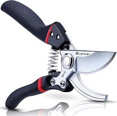 Kynup Pruning Shears for Gardening, Garden Shears Heavy Duty, Bonsai Cutters Shears Pruners, Hedge Clippers, Rose Trimmer Hand Clippers Gardening Red Black