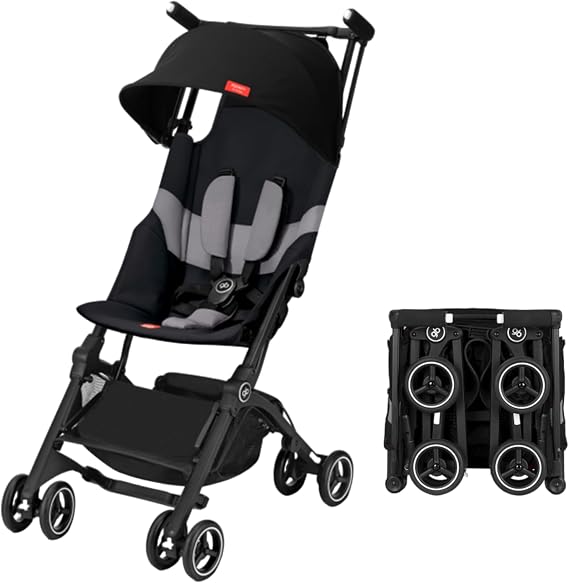 gb Pockit+ All terrain Ultra Kompakt Hafif Seyahat Arabası, Gölgelik ve Yatan Koltuk, Kadife Siyah