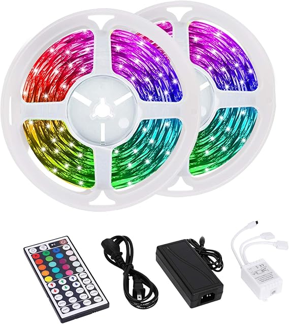Led Strip Lights, Yutop 32.8ft RGB Light Strip RGB Color Changing Tape light with 44 key Remote and 12V Power Supply, 5050 300 LEDs RGB Flexible LED strip for Kitchen ,Bedroom, Home Decoration