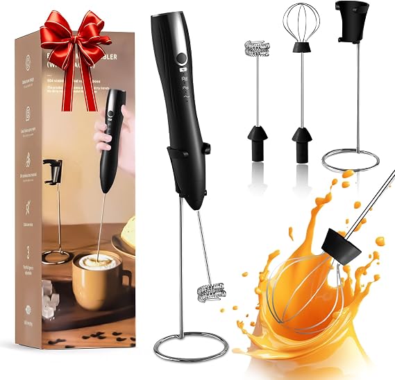 Milk frother, electric whisk,milk frother handheld,batidora de cafe para hacer espuma,milk frother rechargeable,Stainless Steel Stand