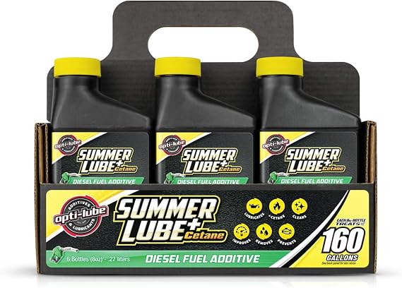 Opti-Lube Summer+ Cetane Booster Diesel Additive, 8 oz Bottles, 6-Pack