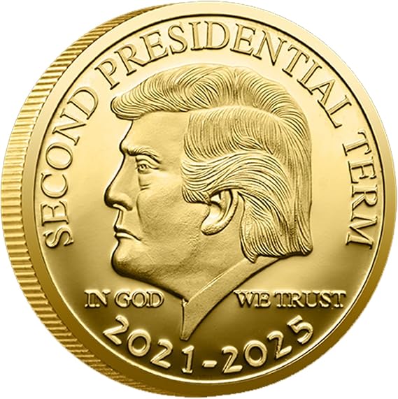 President Donald Trump Commemorative Coin 1.57 Inch Gold-Plated Collectible 2025 Memorabilia Gift for Trump Supporters