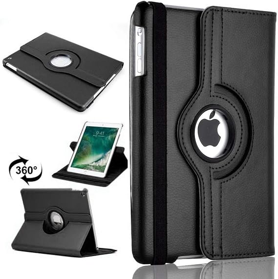 360 Rotate Case For iPad 2nd, 3rd and 4th (Older models 2011/2012) Leather Stand Cover (Black)