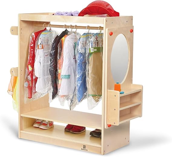 Kids Dress Up Center, Pretend Play Closet, Clothes Rack w/Mirror