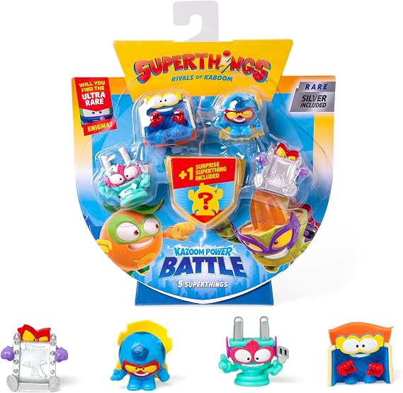 SUPERTHINGS KAZOOM POWER Battle – 5 Pack. Contains 5 Superthings (Including 1 Surprise Figure and 1 Silver Captain). Pack 6 of 6