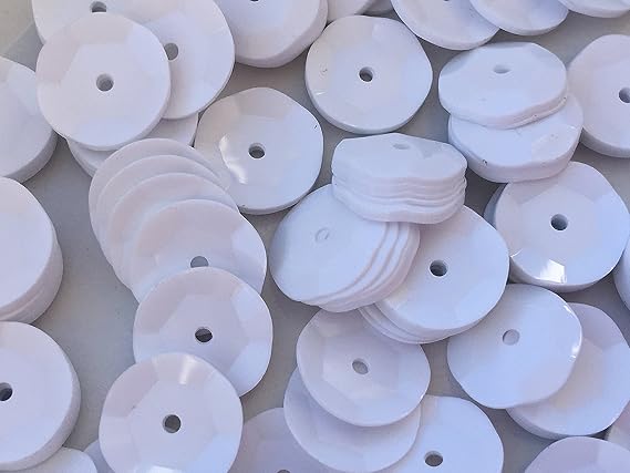 Sequins 10mm 1000/Pkg White
