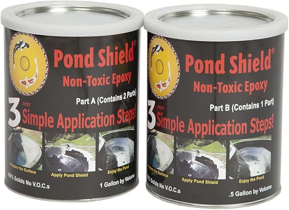 Pond Armor SKU-CLEAR-GA Non-Toxic Pond Shield Epoxy Paint, 1.5-Gallon, Clear, 192 Fl Oz (Pack of 1)