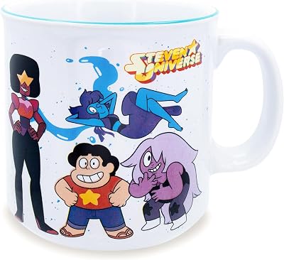 Steven Universe Crystal Gems Ceramic Camper Mug | Coffee Cup For Espresso | Holds 20 Ounces