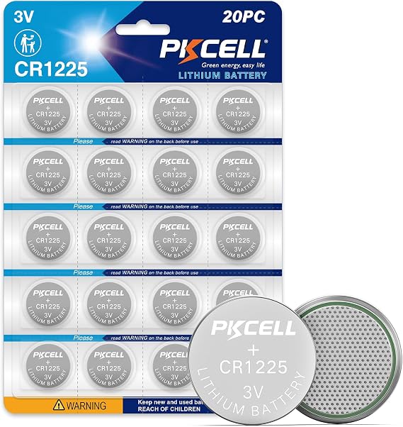 PKCELL 20 Pack CR1225 3V Battery CR1225 Batteries for Thermometer