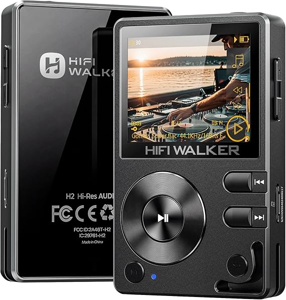 HIFI WALKER H2 MP3 Player – High Res Audio DAP with Bluetooth5.2, Lossless Music Player, DSD DAC Support, Portable FLAC Player with Line Out, 64GB Memory Card, Expandable to 512GB