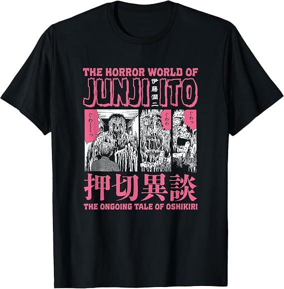 Junji Ito Ongoing Tale Pink Edit T-Shirt, Men, Black, Small