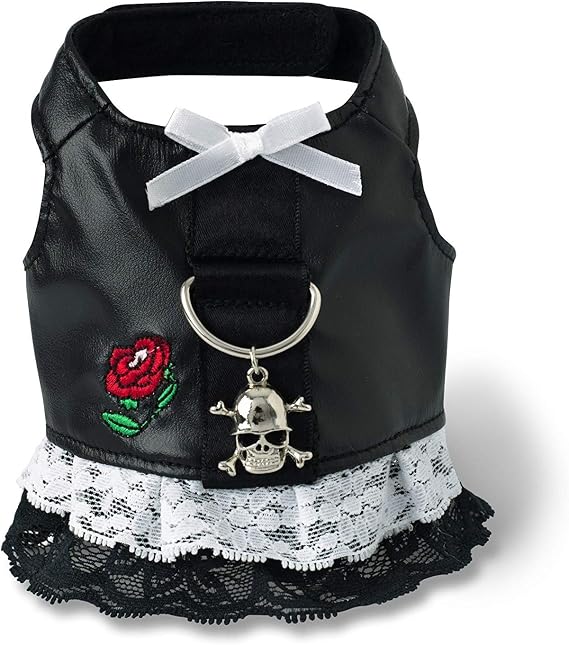 Doggles Biker Dress Dog Harness, Black, XX Small