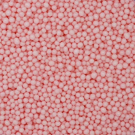 4MM BABY PINK SUGAR PEARLS - 4 oz shaker jar - Edible Sugar Pearls for Cakes, Cupcakes, Cookies, Icing, Chocolate