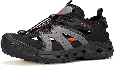 HUMTTO Womens Amphibious Closed Toe Hiking Sandals Quick-Dry Water Shoes Non-Slip Athletic Adjustable Outdoor Fisherman Summer Beach Walking Travel Sandals